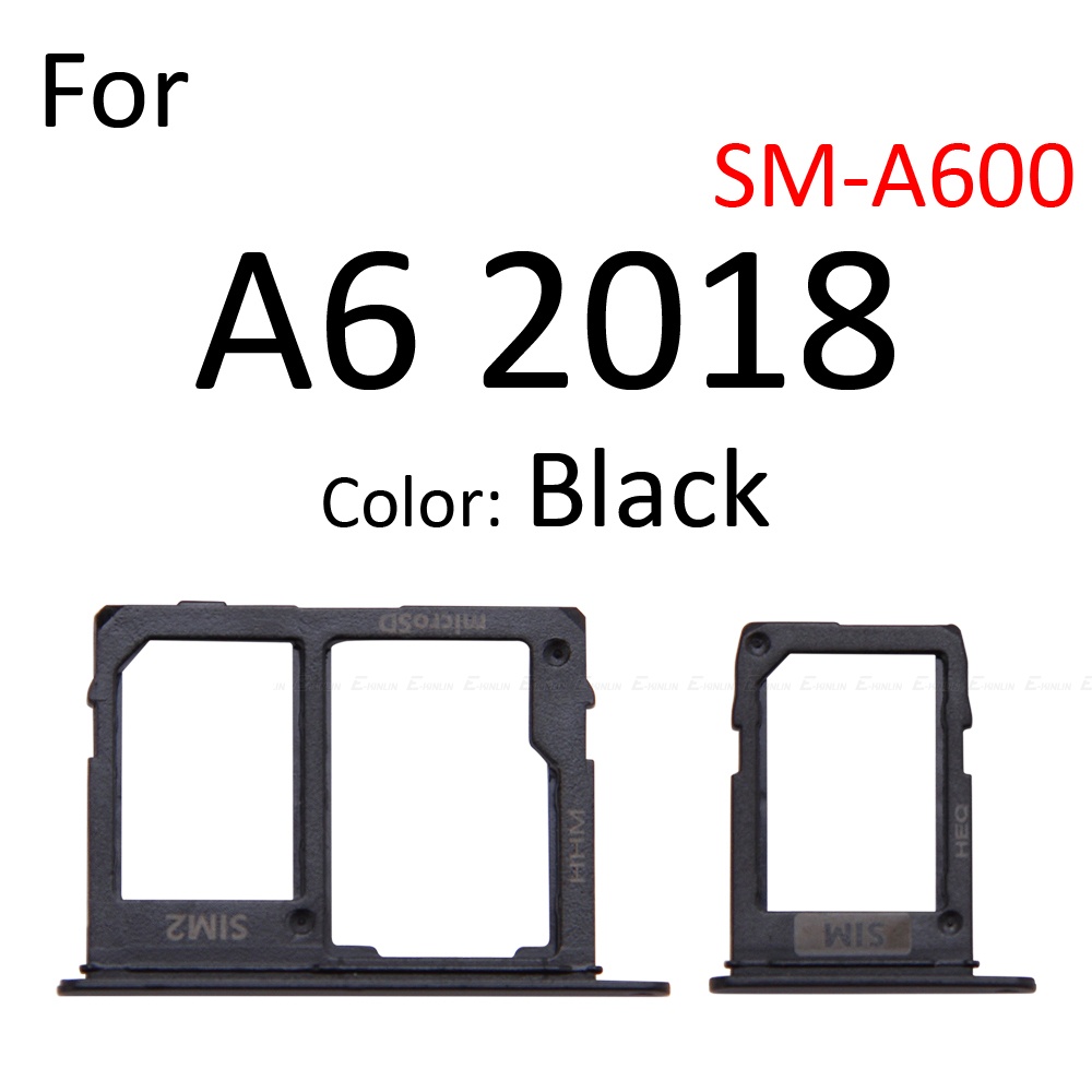 Thẻ Sim / Micro SD Khay Đựng Thẻ Ổ Cắm Khe Cắm Hộp Đựng Đầu Nối Adapter Đầu Đọc Cho Samsung Galaxy A8 A6 Plus 2018 Thay Thế Các Bộ Phận