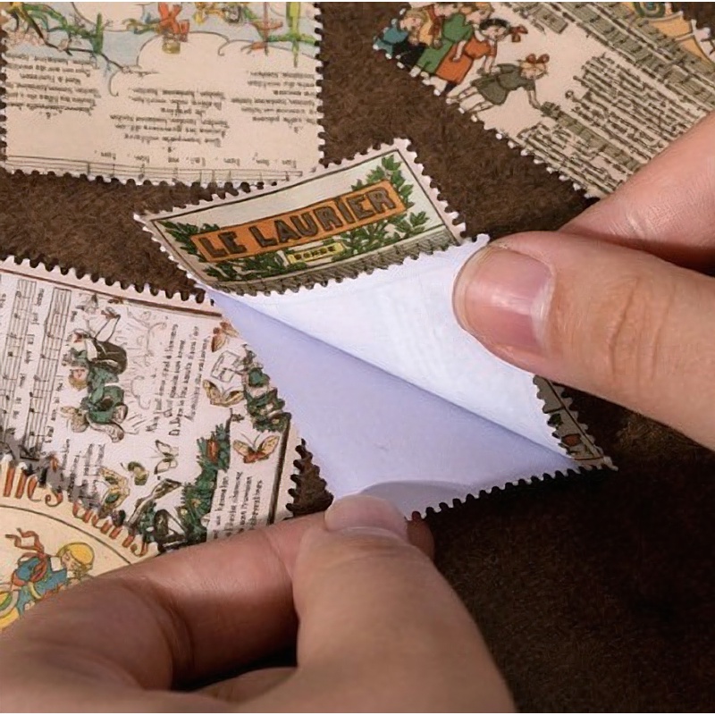 Sticker vintage set 40 nhãn dán hình tem retro DIY sổ tay  bullet journal scrapbook album sổ nhật ký lưu niệm HD171-K70
