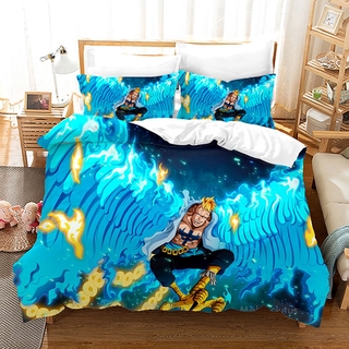 G13 Anime ONE PIECE 3IN1 Bộ Drap giường đơn Kích thước đôi Drap giường Phòng ngủ Bộ gối có thể giặt được G13