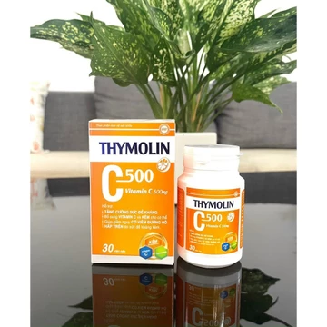 Viên uống Vitamin C 500 tăng sức đề kháng, tăng độ bền cho mạch máu kết hợp với Thymolin tăng sức đề kháng C500