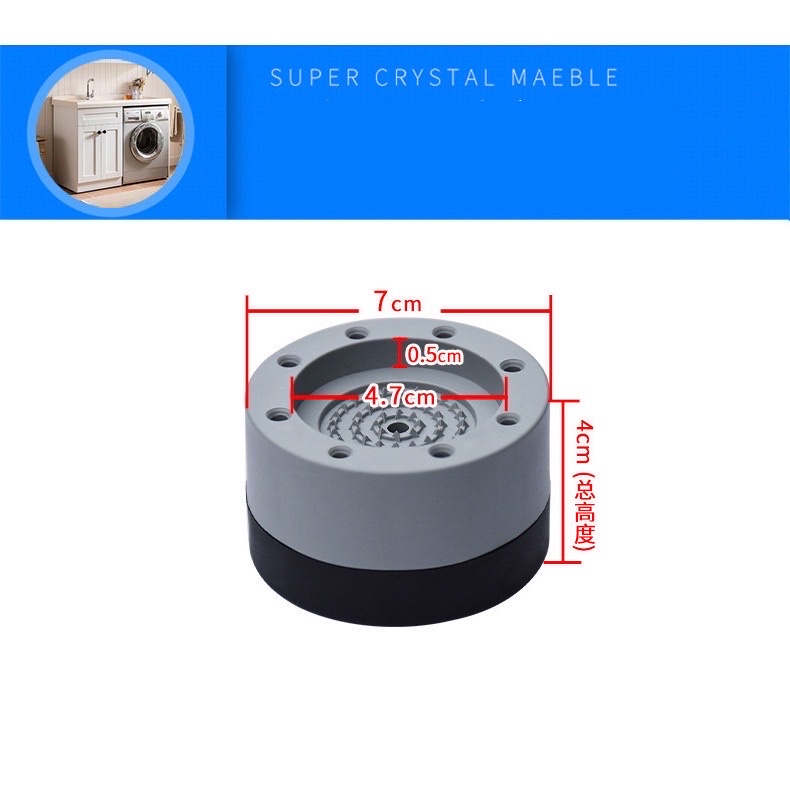 Combo 4 Chân Đế Máy Giặt TakyHome, Miếng Đệm Cao Su Lót Chân Máy Giặt Chống Ồn, Chống Rung, Tiện Dụng, An Toàn. 5960