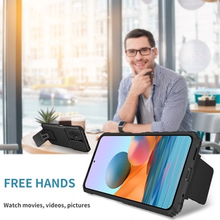 Ốp Điện Thoại Siêu Mỏng Chống Sốc Có Giá Đỡ Cho Redmi Note 10 Pro Note 10 10s 4G 5G Note 9 Note 8 Pro