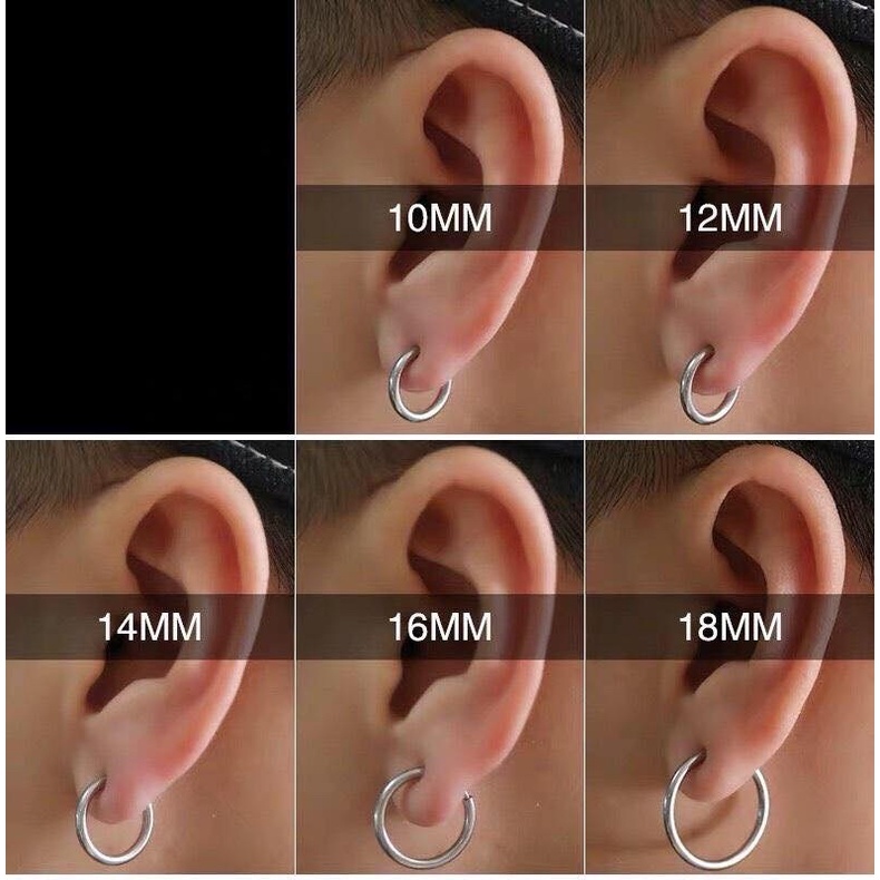 (MUA 2 TẶNG 1) Khuyên tai titan kẹp tròn không cần bấm lỗ tai không gỉ