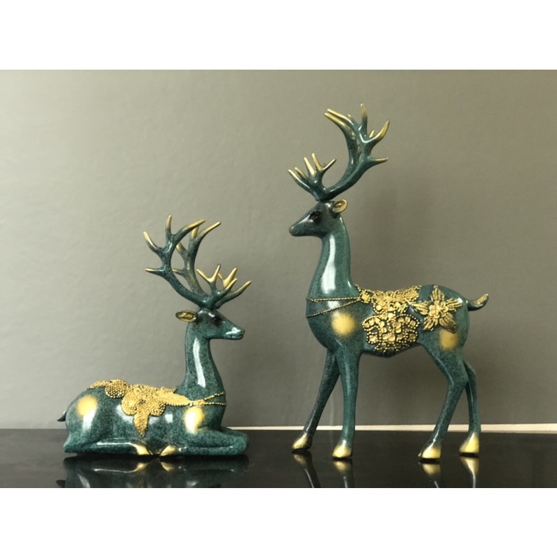set hươu decor tài lộc decor trang trí phòng khách phòng ngủ đẹp sang trọng quà tặng ý nghĩa