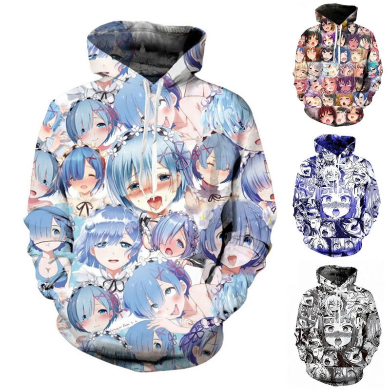 Áo khoác cosplay mặt anime 3D cho nam và nữ, thiết kế chui đầu dễ thương
