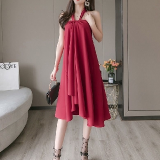 Váy quấn maxi nữ, eo cao và chất liệu voan mềm mại, phong cách Hàn Quốc với thiết kế buộc dây