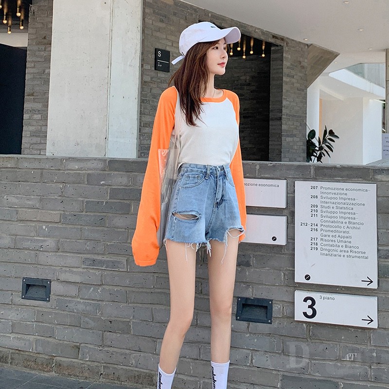 Ảnh Ví DaDu Nữ Kiểu Dáng Thời Trang Sang Trọng  Quần Short Jean Lưng Cao ThờI Trang Cho Nữ 2