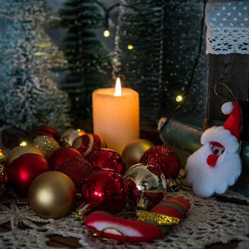 Bộ 50 Cây Giáng Sinh Trang Trí Bóng Bauble Xmas Đảng Treo Bóng Đồ Trang Trí Giáng Sinh Cho Gia Đình Quà Tặng Năm Mới