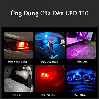 Bóng Led T10 Siêu Sáng , Đèn Led & T10 Lắp Mặt Đồng Hồ, Demi  , Xi Nhan Xe Máy , Ô Tô  -  Đủ 7 Màu