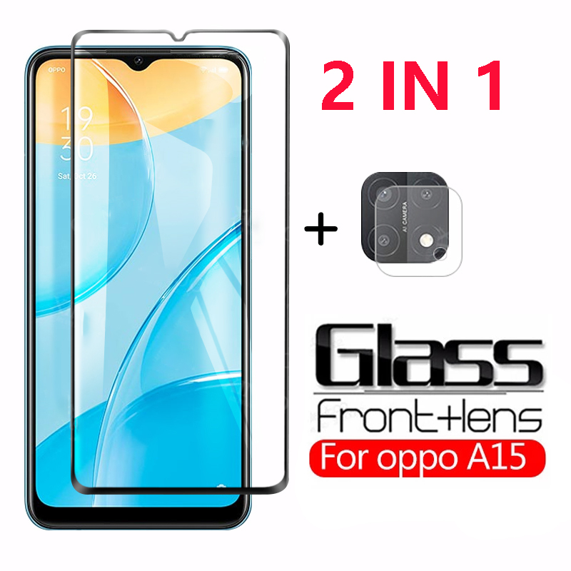 Kính Cường Lực 2 In1 Cho OPPO A15 Camera Sau Ống Kính Bảo Vệ Phim Cho OPPOA15 A 15 Tấm Bảo Vệ Màn Hình Mặt Trước Phim