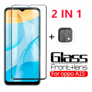 Kính Cường Lực 2 In1 Cho OPPO A15 Camera Sau Ống Kính Bảo Vệ Phim Cho OPPOA15 A 15 Tấm Bảo Vệ Màn Hình Mặt Trước Phim