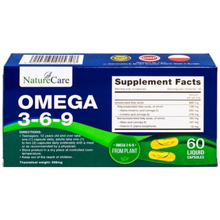 Viên Uống Omega 3-6-9 Naturecare Giảm Cholesterol, Bảo Vệ Tim Mạch 120 Viên