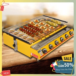 Bếp nướng hải sản bằng gas, nướng thịt bbq 6 đầu đốt loại lớn ETON ET-K333