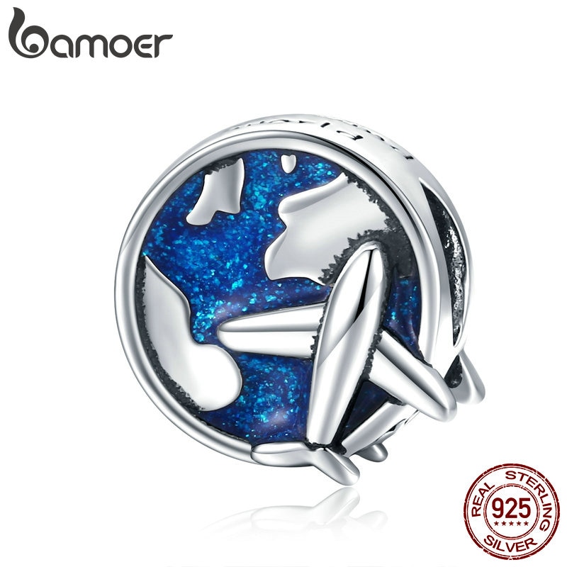 BAMOER Mặt Dây Chuyền Bạc 925 DIY SCC1568 Họa Tiết Voyage Độc Đáo