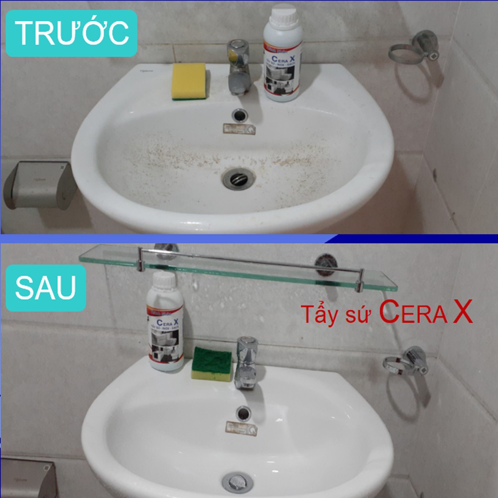 TẨY Ố SỨ - SEN VÒI INOX - GẠCH MEN CERA X 500ml