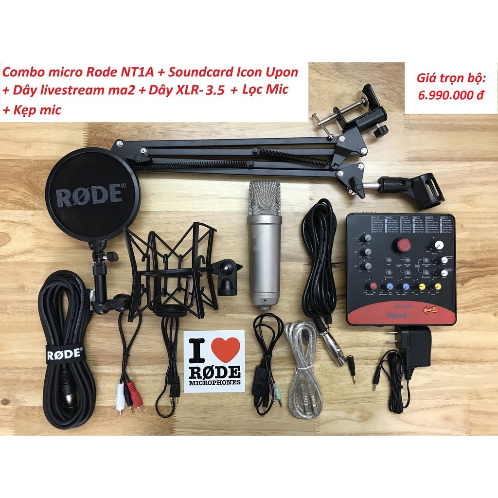Bộ Combo Micro Rode NT1A + Soundcard Icon Upod + Phụ Kiện | Shopee Việt Nam