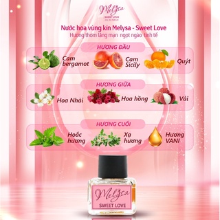 Nước Hoa Vùng Kín Melysa Sweet Love 10ml – Hương Thơm Ngọt Ngào, Khử Mùi, Tự Tin Quyến Rũ