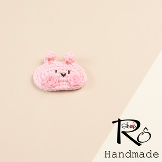 Kẹp tóc thỏ hồng dễ thương cho nữ và bé gái 5.5cm |Cặp tóc len 5.5cm |Shop Rô Handmade