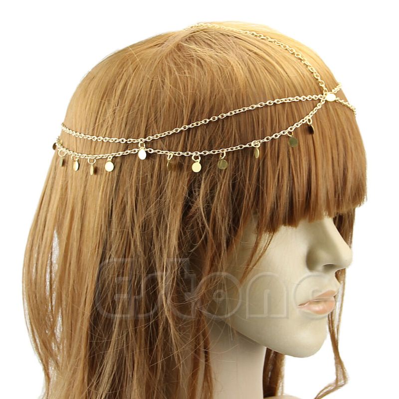 Wellb Bohemian Thời Trang Nữ Kim Loại Cho Dây Xích Đầu Trang Sức Băng Đô Cho Đầu Tóc