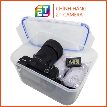 Combo Hộp chống ẩm 3.6L, ẩm kế, 200gram hạt hút ẩm xanh (Có tùy chọn máy hút ẩm), mút xốp cho máy ảnh