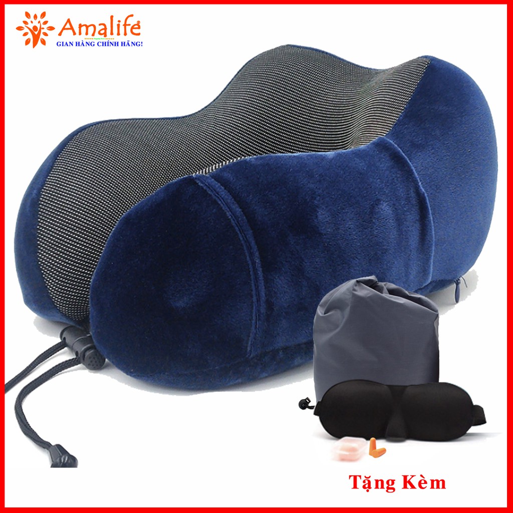 Ảnh Gối Ngủ Văn Phòng Du Lịch Chữ U Tặng Kèm Bịt Mắt, Bịt Tai Bộ Chống Mỏi Chất Liệu Memory Foam Chính Hãng Amalife Ama02 1