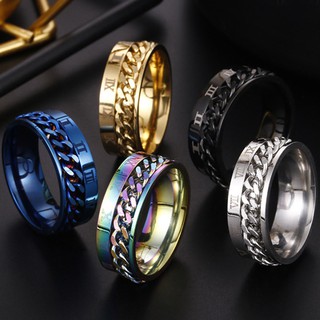 Nhẫn nam titanium khắc số la mã BHN79