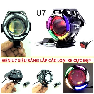 Đèn trợ sáng xe máy ô tô U7 ngũ sắc siêu sáng độ xe đẳng cấp viền led cực đẹp loại tốt mẫu mới lắp các xe
