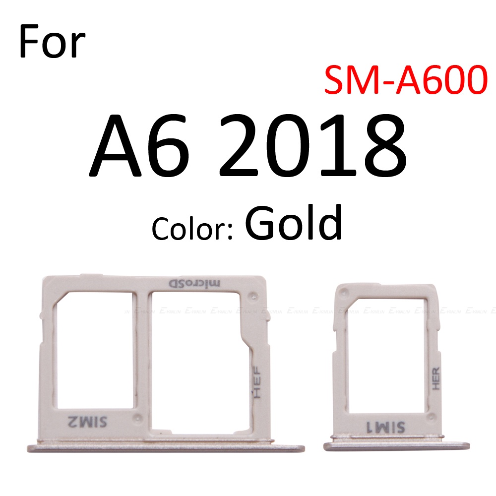 Thẻ Sim / Micro SD Khay Đựng Thẻ Ổ Cắm Khe Cắm Hộp Đựng Đầu Nối Adapter Đầu Đọc Cho Samsung Galaxy A8 A6 Plus 2018 Thay Thế Các Bộ Phận