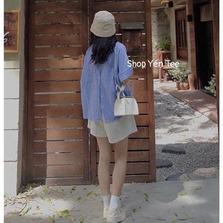 Áo sơ mi kẻ cúc lưng chất đẹp , from vừa dễ mặc , sơ mi mét 5