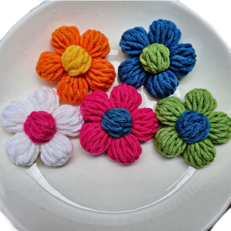 [Size 6,5 cm]PIN/GHIM CÀI ÁO, BALO HÌNH HOA LEN DỄ THƯƠNG | Shopee Việt Nam