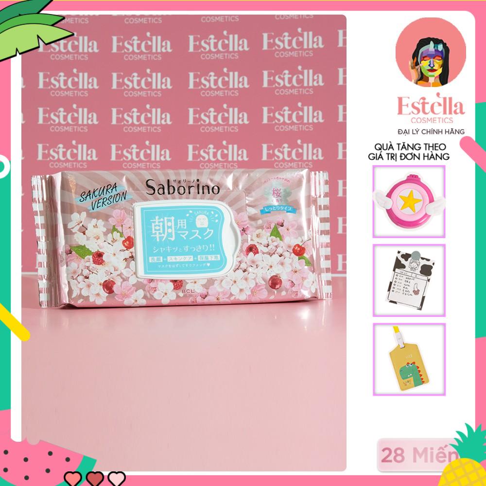 Ảnh Mặt Nạ Dưỡng Ẩm Buổi Sáng Hương Hoa Anh Đào Saborino Morning Facial Sheet Mask 28 Miếng 1