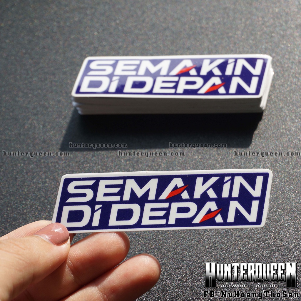 Cặp tem Semakin Di depan [8.4x2.2cm]. Decal sticker logo dán xe cao cấp chống nước
