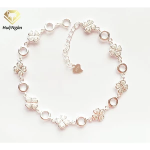 Lắc tay bạc 925 Huệ Ngân - Cỏ bốn lá may mắn RYB140084