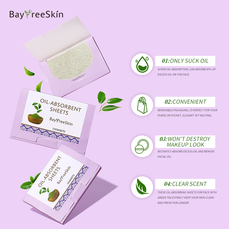 Ảnh Bộ 100 Tờ Giấy Thấm Dầu Bayfree Vệ Sinh Dầu Nhờn Thừa Trên Da Mặt 2