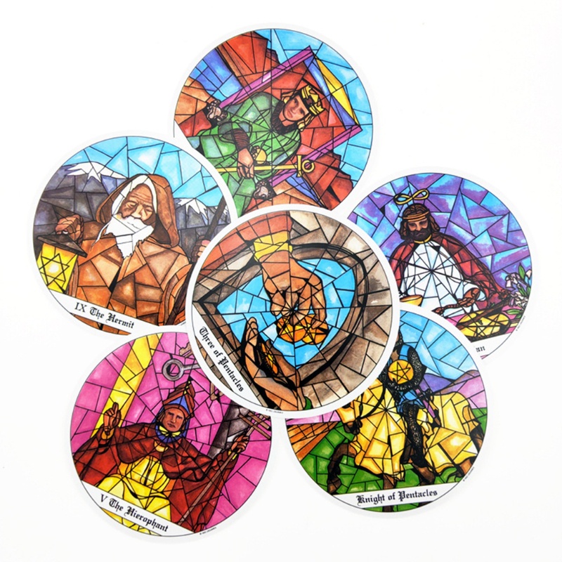 Bộ 78 lá bài tarot tròn in họa tiết monastery cổ điển