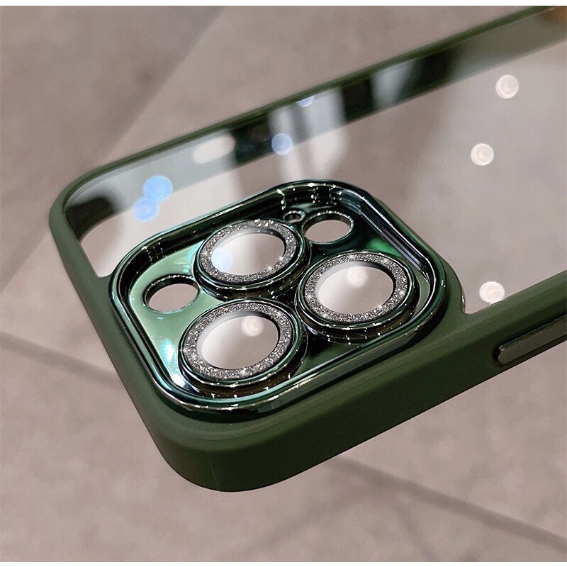 Ốp MEIRUYI cao cấp lưng trong cứng viền màu bảo vệ camera nhũ lấp lánh cho ip 13/13pro/13promax