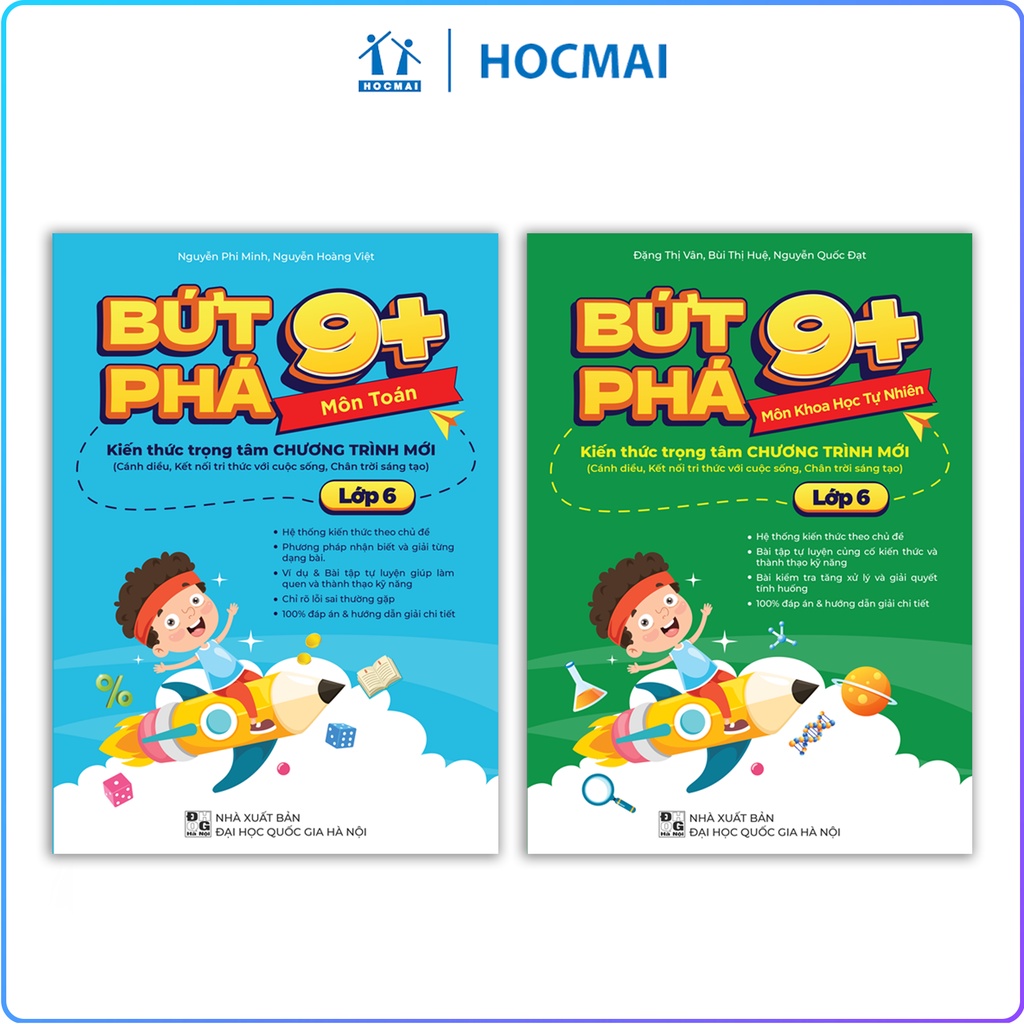 Ảnh Combo 2 cuốn sách Bứt phá 9+ lớp 6 (Theo chương trình SGK mới). Bí kíp giúp con đạt toàn điểm 9,10 trên lớp 1