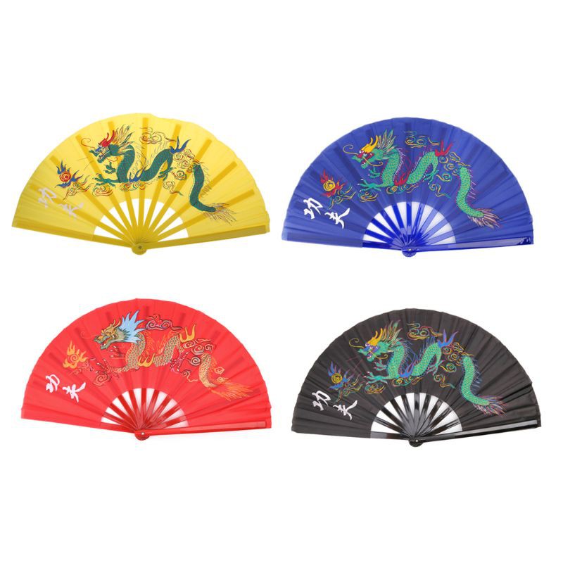 Quạt Xếp Biểu Diễn Võ Thuật Trung Hoa Thái Cực Quyền Tai Chi Kung Fu 33 cm