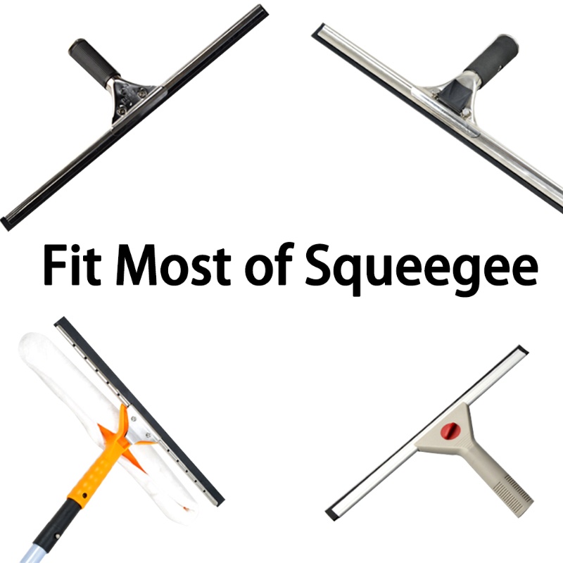 Redbaiaa1 Cao Su Làm Sạch Cửa Sổ Tiện Ích Một Phần Squeegee Tắm Bụi Cửa Sổ Squeegee Refills Thay Thế Squeegee 2 Col