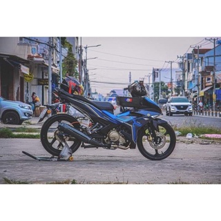 Tem trùm Exciter 150 Y15Zr yamaha đen kẻ xanh dương -dán team trùm decal xe máy - Team trùm ex decal rẻ đẹp và chất đen