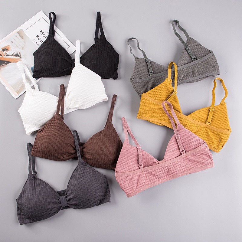 Áo bra 2 dây nữ đẹp nâng ngực, áo lót không gọng thắt nơ quyến rủ 308