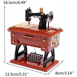 Máy may Treadle Hộp nhạc, Quà tặng âm nhạc cổ điển Đồ chơi giáo dục Trang trí nội thất Mô hình thời trang