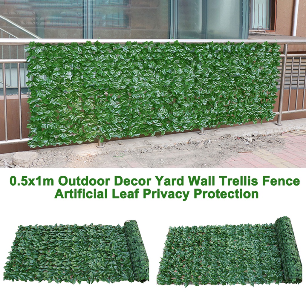 Hàng Rào Trellis Tường Sân Trang Trí Ngoài Trời 0.5X1M, Lá Nhân Tạo Bảo Vệ Riêng Tư-198-123CLICKVN