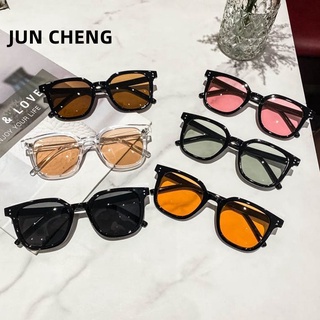 Unisex Hợp Thời Trang Chống Tia UV Kính Mát Ống Kính Màu Nâu Cho Nam Ins Thời Trang Đen Khung Vuông Kính Mắt Nữ Kính Mắt Sắc Thái Cho Nam Kính