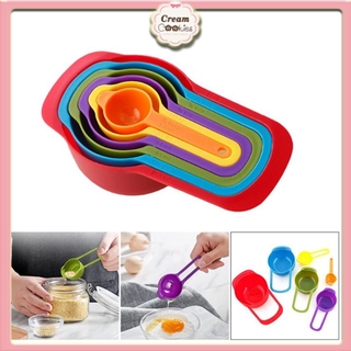 Bộ 6 thìa đong định lượng đong nguyên liệu bằng nhựa màu sắc