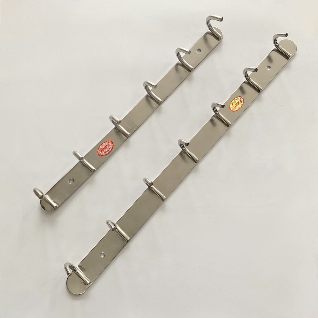 Móc Treo Tường, Móc Treo Quần Áo Inox Gắn Tường Treo Quần Áo 6 Đến 10 Mấu ( Không Gỉ Sét )