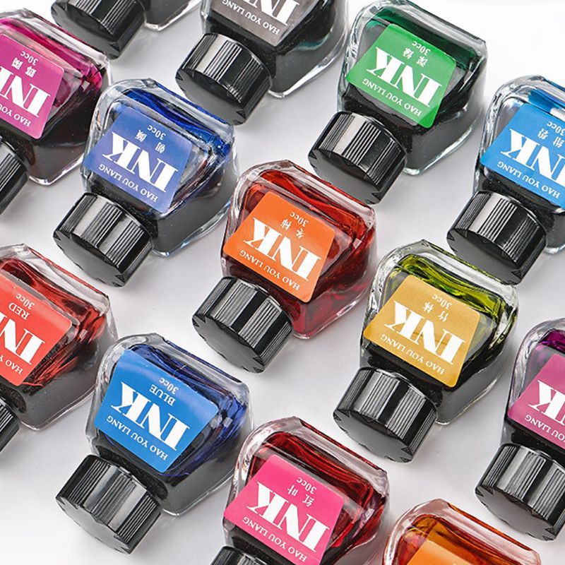 30ml Bottled Glass Smooth Writing Fountain Pen Ink Refill School ...