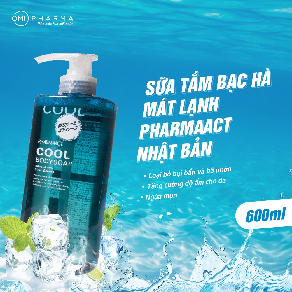 Ảnh Sữa Tắm Nam Cao Cấp Nhật Bản Bạc Hà Mát Lạnh Pharmaact Cool Body Soap (550ml) 1