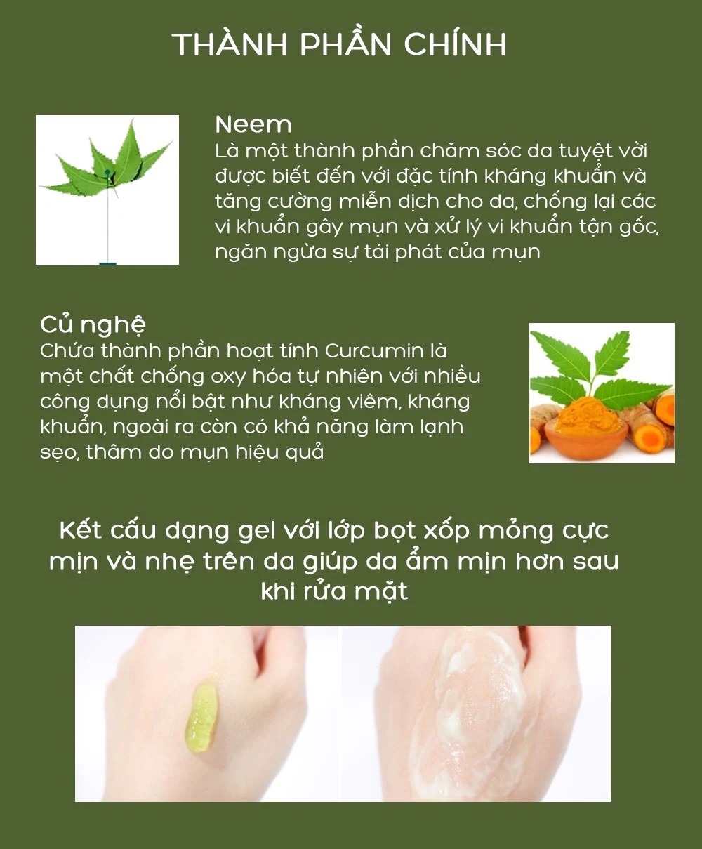 Mô tả Combo 2 sữa rửa mặt lá neem giảm mụn, dịu nhẹ cho da Himalaya Purifying Neem Face Wash 150ml/chai - 1