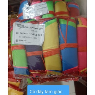 CỜ DÂY TAM GIÁC 35 LÁ LOẠI ĐẸP TRANG TRÍ TẾT, LỄ HỘI